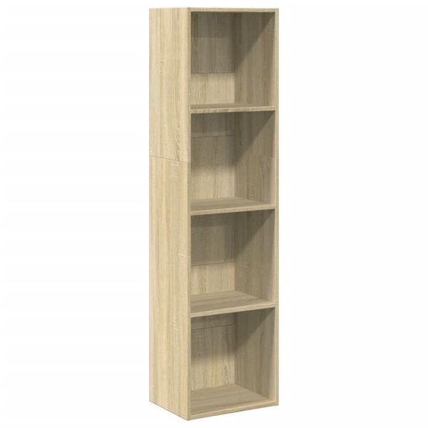 vidaXL Bookcase Sonoma oak Engineered wood Medium Bookcase Rectangular