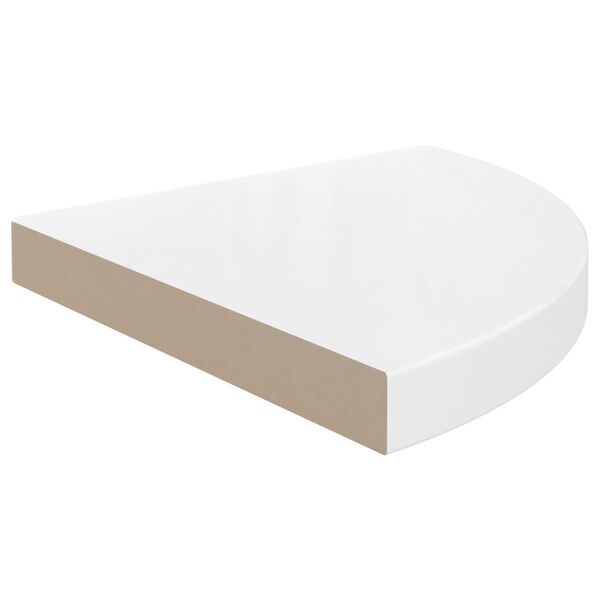 vidaXL Corner Shelf Set of 4 High gloss white Honeycomb MDF, metal
