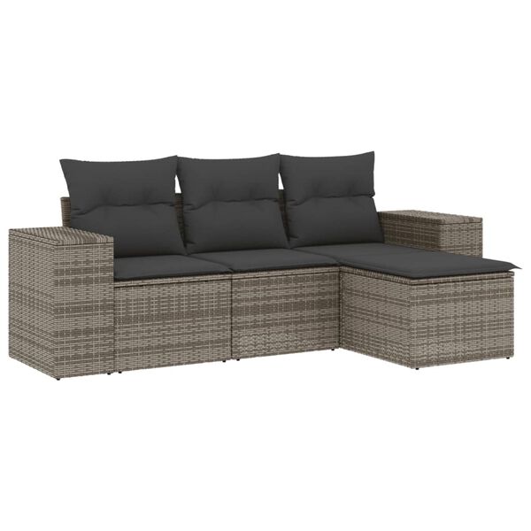 vidaXL Garden Sofa Set Grey, Dark Grey