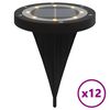 vidaXL Solar Ground Light Set of 12 Black
