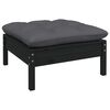 vidaXL Garden Lounge Set Black Solid pinewood, fabric (100% polyester)