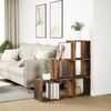 vidaXL Room Divider Bookcase Smoked oak Engineered wood 3-Tier