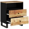 vidaXL Bedside Cabinet Natural Mango Wood, Black