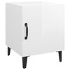 vidaXL Bedside Cabinet Set of 2 High gloss white Engineered wood, metal