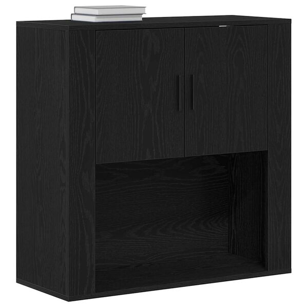 vidaXL Wall Cabinet Black oak 80 x 33 x 80 cm Engineered wood