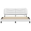 vidaXL Bed Frame with LED without Mattress "Hvar" White 72"x83.9"