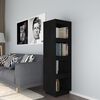 vidaXL Book Cabinet Black Solid pinewood Tall and narrow Book Cabinet