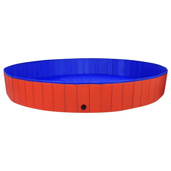 vidaXL Dog Swimming Pool Red PVC Diameter 118.1 in x Height 15.7 in