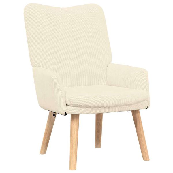 vidaXL Armchair Cream 24.80 x 26.38 x 37.01 in Sherpa Fabric