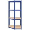 vidaXL 4-Layer Corner Shelf Blue Steel&Engineered Wood