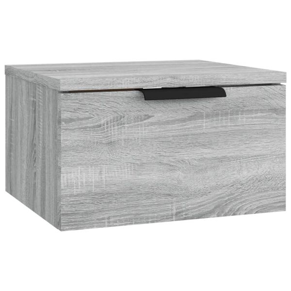 vidaXL Wall-mounted Bedside Cabinet Set of 2 Grey Sonoma Engineered wood