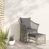 vidaXL Garden Lounge Set Grey PE rattan, steel Small Garden Lounge Set