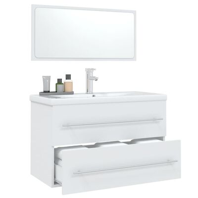 vidaXL 3 Piece Bathroom Furniture Set White