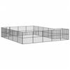 vidaXL Dog Playpen Black Galvanized Steel Large Heavy Duty Dog Playpen