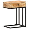 vidaXL Side Table Natural Solid mango wood with powder-coated steel Medium
