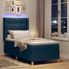 vidaXL Box Spring Bed with Mattress Blue 31.5" x 78.7" fabric