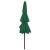 vidaXL Parasol Green Polyester, powder-coated aluminum 9.8 ft Foldable