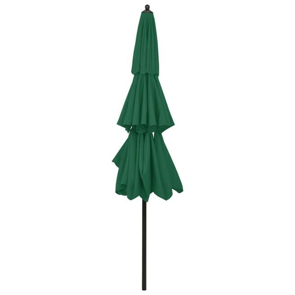 vidaXL Parasol Green Polyester, powder-coated aluminum 9.8 ft Foldable
