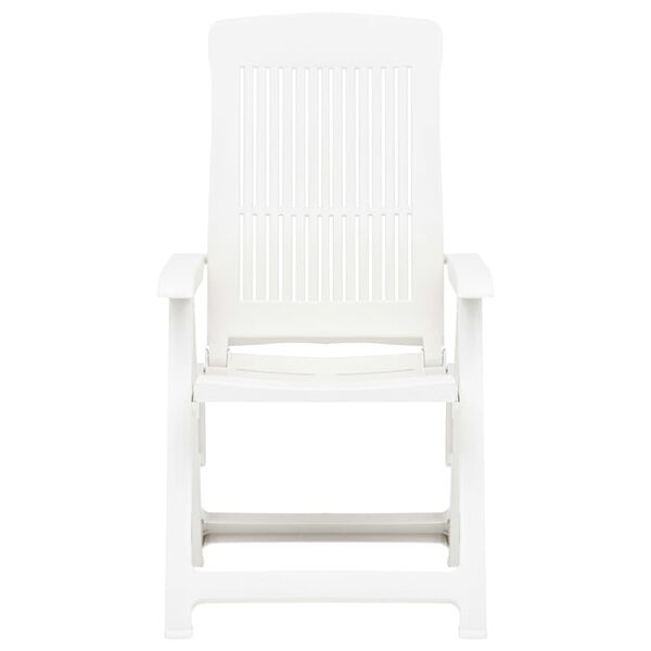 vidaXL Garden Chair Set of 2 White Plastic Medium Foldable