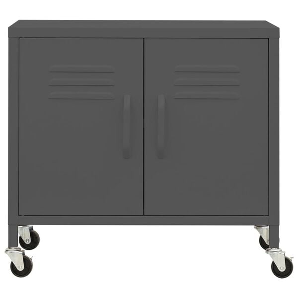 vidaXL Storage Cabinet Anthracite Steel 23.6 x 13.8 x 22.0 in