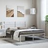 vidaXL Bed Frame White Powder-coated steel Double Bed Frame