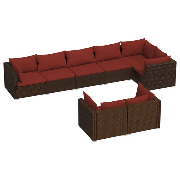 vidaXL Garden Lounge Set Brown, Cinnamon Red