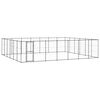 vidaXL Dog Kennel Black Powder-coated steel 546.7 sq ft Locks