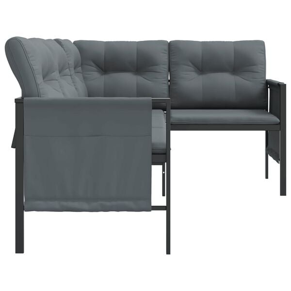 vidaXL Garden Corner Sofa Anthracite