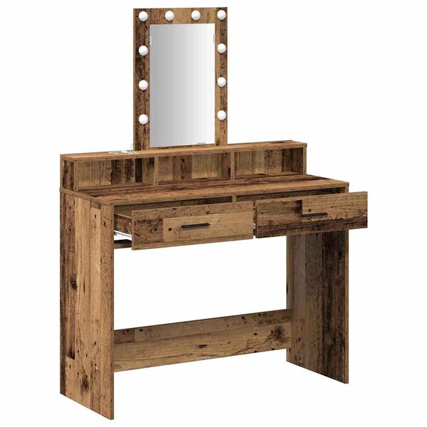 vidaXL Dressing Table Brown 39.37 x 16.14 x 55.12 in Engineered Wood