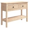 vidaXL Console Table Natural wood Solid Pine Wood 39.4x13.8 in