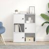 vidaXL Bookcase White Engineered wood Medium Bookcase Rectangular