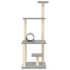 vidaXL Cat Tree Light grey Engineered wood, plush, sisal 53.5 in tall