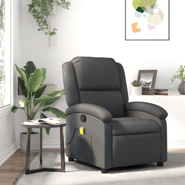 vidaXL Grey Massage Recliner Chair