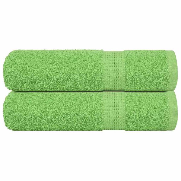 vidaXL Shower Towel Set of 2 Apple Green 100% Cotton 27.6 x 55.1 in