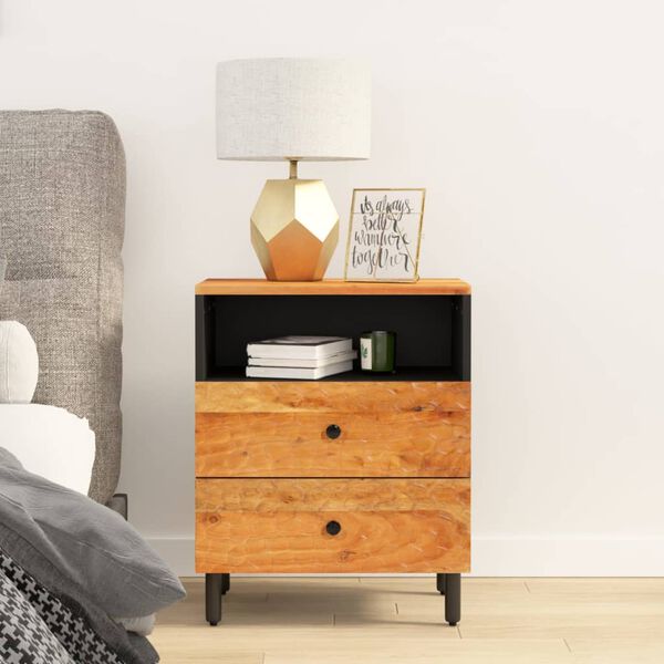 vidaXL Bedside Cabinet Natural wood Solid acacia wood