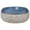 vidaXL Countertop Basin Sand and Blue Oval 23.2x15.7x5.5" Ceramic
