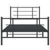 vidaXL Bed Frame Black Powder-coated steel Twin Bed Frame Rectangular