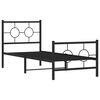 vidaXL Bed Frame Black Steel Small Single Bed Frame Rectangular