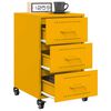 vidaXL Bedside Cabinet Mustard Yellow Cold-rolled steel Medium