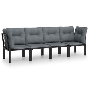vidaXL Garden Lounge Set Black and Grey