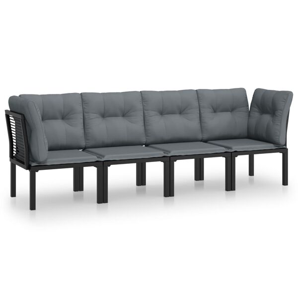 vidaXL Garden Lounge Set Black and Grey