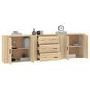 vidaXL Sideboard Set of 3 Sonoma Oak Engineered Wood Medium Sideboard