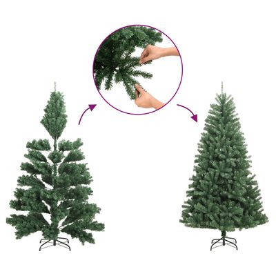 vidaXL Artificial Half Christmas Tree with Stand Red 8 ft PVC