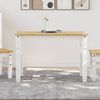 vidaXL Dining Table White Solid pine wood 44.1 x 23.6 x 29.5 in Durable