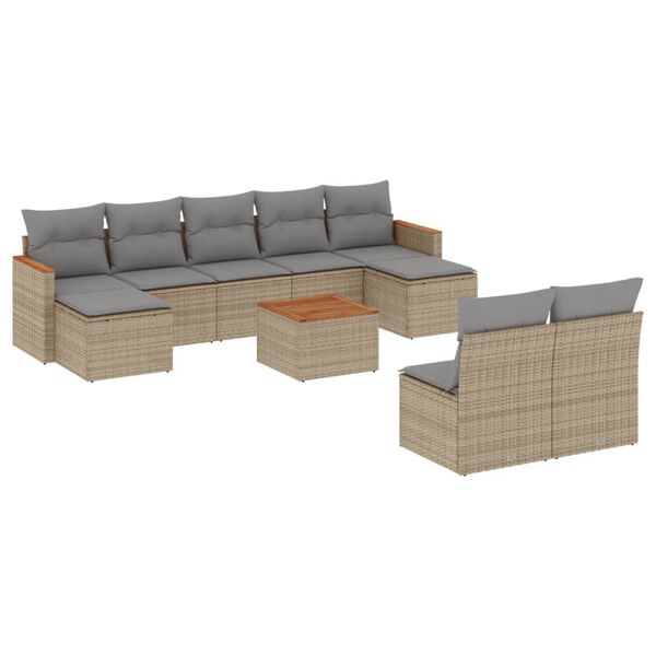 vidaXL Garden Sofa Set Mix Beige, Light Grey