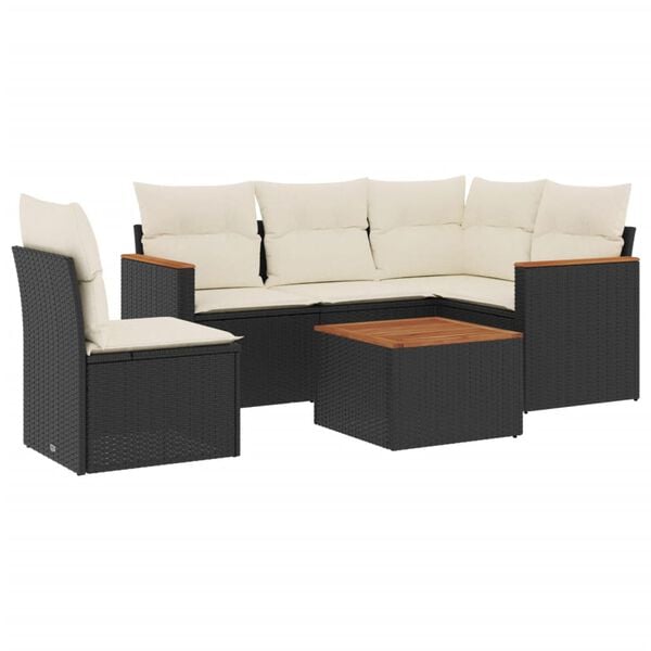 vidaXL Garden Sofa Set Black