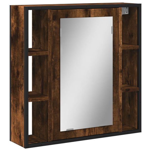 vidaXL Bathroom Mirror Cabinet Smoked oak