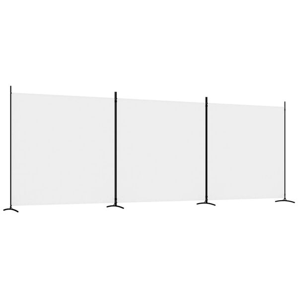 vidaXL 3-Panel Room Divider White 206.7"x70.9" Fabric