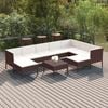 vidaXL Garden Lounge Set Brown, Cream White