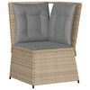 vidaXL Patio Lounge Set Beige Poly Rattan 7 Piece Set Adjustable Feet